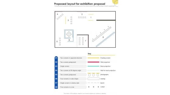 Contractors Bid Proposal For Organizing Exhibitions Proposed Layout For Exhibition Proposal One Pager Sample Example Document