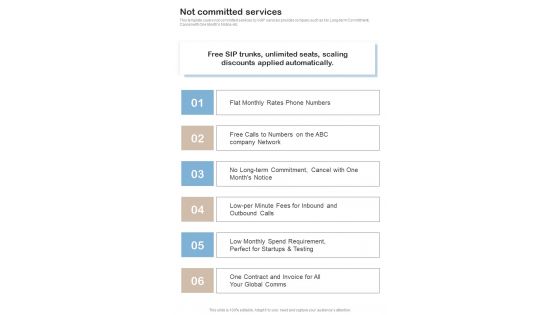Contractors Bid Proposal For Voip Services Not Committed Services One Pager Sample Example Document
