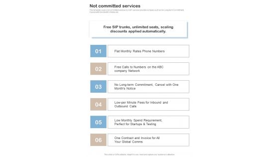 Contractors Bid Proposal For Voip Services Not Committed Services One Pager Sample Example Document Contractors Bid Proposal For Voip Services Not Committed Services One Pager Sample Example Document