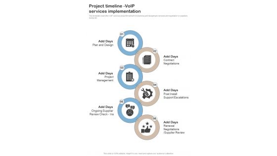 Contractors Bid Proposal For Voip Services Project Timeline Voip Services One Pager Sample Example Document