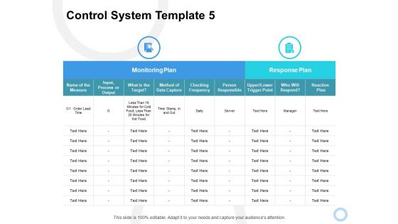 Control System Plan Ppt PowerPoint Presentation Outline Guidelines
