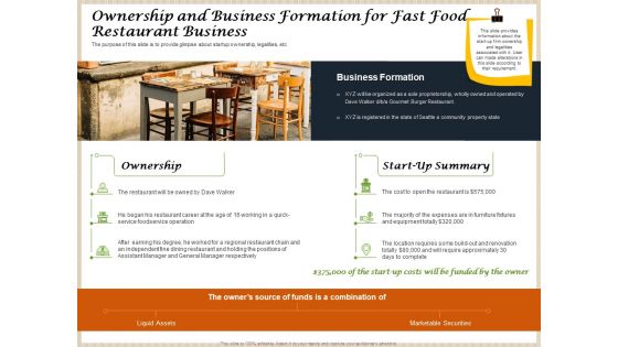Convenience Food Business Plan Ownership And Business Formation For Fast Food Restaurant Business Themes PDF Convenience Food Business Plan Ownership And Business Formation For Fast Food Restaurant Business Themes PDF