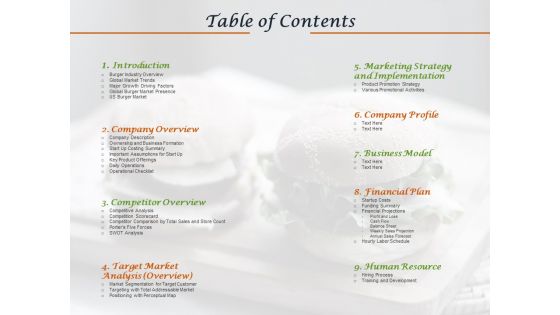 Convenience Food Business Plan Table Of Contents Ppt Gallery Show PDF Convenience Food Business Plan Table Of Contents Ppt Gallery Show PDF