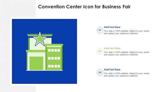 Convention Center Icon For Business Fair Download PDF