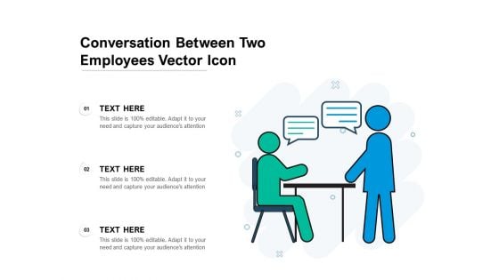 Conversation Between Two Employees Vector Icon Ppt PowerPoint Presentation File Vector PDF