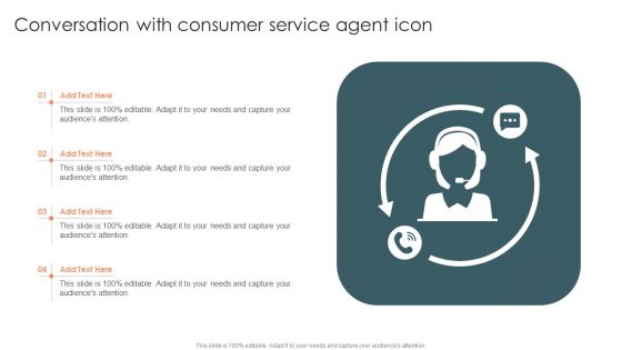 Conversation With Consumer Service Agent Icon Demonstration PDF
