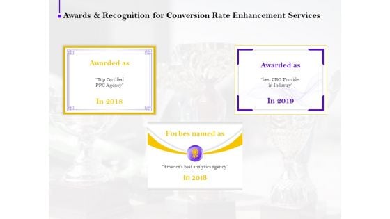 Conversion Rate Optimization Awards And Recognition For Conversion Rate Enhancement Services Structure PDF
