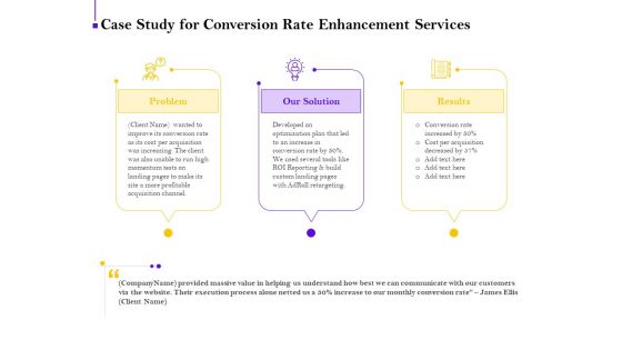 Conversion Rate Optimization Case Study For Conversion Rate Enhancement Services Ppt Styles Clipart Images PDF