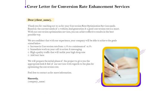 Conversion Rate Optimization Cover Letter For Conversion Rate Enhancement Services Ppt Model Designs Download PDF