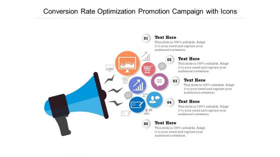 Conversion Rate Optimization Promotion Campaign With Icons Ppt PowerPoint Presentation Gallery Model PDF