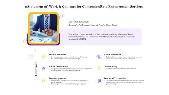 Conversion Rate Optimization Statement Of Work And Contract For Conversion Rate Enhancement Services Graphics PDF