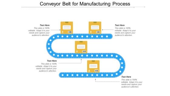 Conveyor Belt For Manufacturing Process Ppt PowerPoint Presentation Model Information