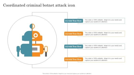 Coordinated Criminal Botnet Attack Icon Structure PDF