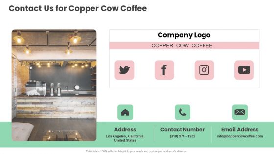 Copper Cow Coffee Capital Raising Pitch Deck Contact Us For Copper Cow Coffee Portrait PDF