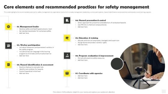 Core Elements And Recommended Practices For Safety Management Mockup PDF