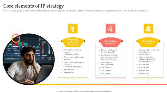 Core Elements Of IP Strategy Ppt PowerPoint Presentation Gallery Designs Download PDF