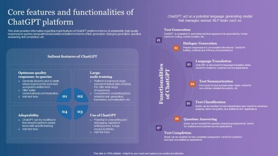 Core Features And Functionalities Of Chatgpt Platform Portrait PDF Core Features And Functionalities Of Chatgpt Platform Portrait PDF