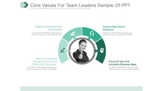 Core Values For Team Leaders Sample Of Ppt