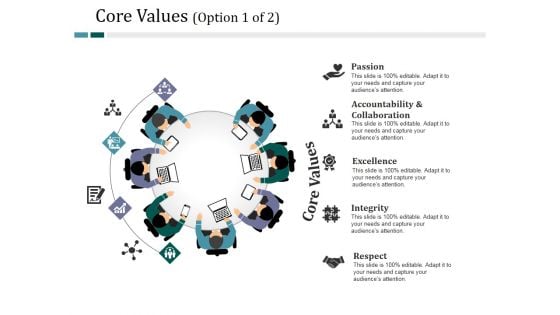 Core Values Template 1 Ppt PowerPoint Presentation Portfolio Design Templates