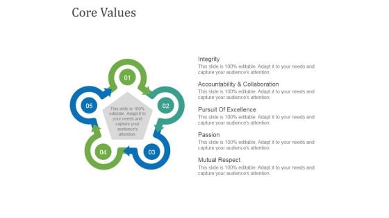 Core Values Template 2 Ppt PowerPoint Presentation Gallery Background Image