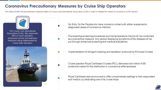 Coronavirus Precautionary Measures By Cruise Ship Operators Diagrams PDF