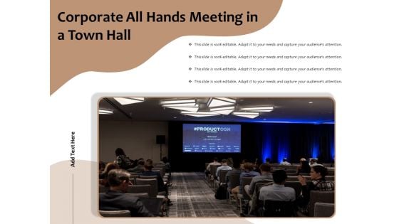 Corporate All Hands Meeting In A Town Hall Ppt PowerPoint Presentation Model Smartart PDF