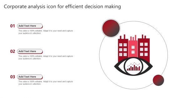 Corporate Analysis Icon For Efficient Decision Making Guidelines PDF