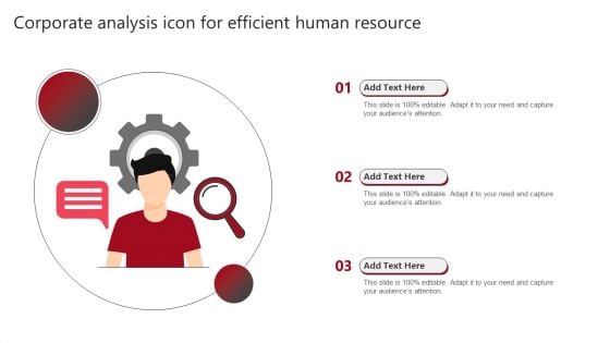 Corporate Analysis Icon For Efficient Human Resource Elements PDF