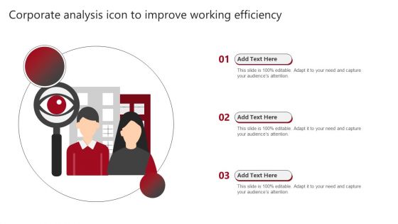 Corporate Analysis Icon To Improve Working Efficiency Diagrams PDF