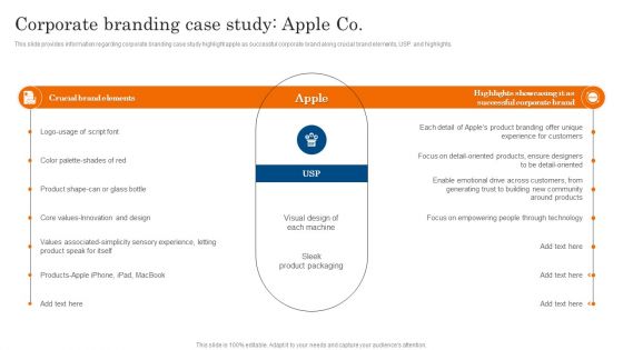 Corporate Branding Case Study Apple Co Ppt PowerPoint Presentation File Deck PDF