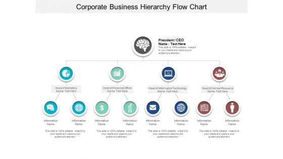 Corporate Business Hierarchy Flow Chart Ppt PowerPoint Presentation File Designs Download