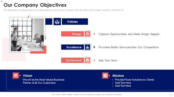 Corporate Business Our Company Objectives Ppt PowerPoint Presentation Gallery Show PDF