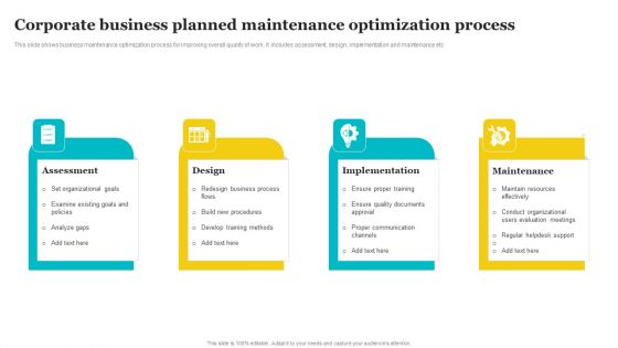 Corporate Business Planned Maintenance Optimization Process Sample PDF