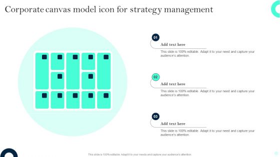 Corporate Canvas Model Icon For Strategy Management Rules PDF