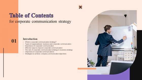 Corporate Communication Strategy Table Of Contents Brochure PDF