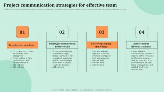 Corporate Communications Project Communication Strategies For Effective Team Portrait PDF