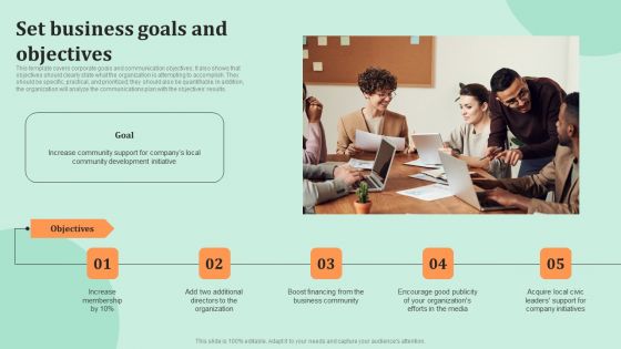 Corporate Communications Set Business Goals And Objectives Demonstration PDF Corporate Communications Set Business Goals And Objectives Demonstration PDF