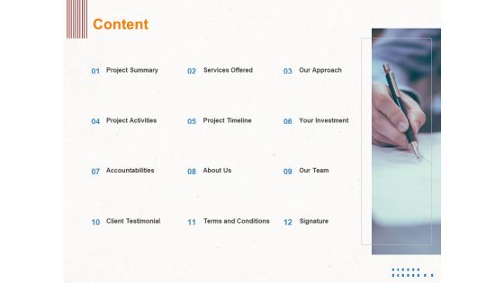 Corporate Consulting Content Ppt Summary Introduction PDF