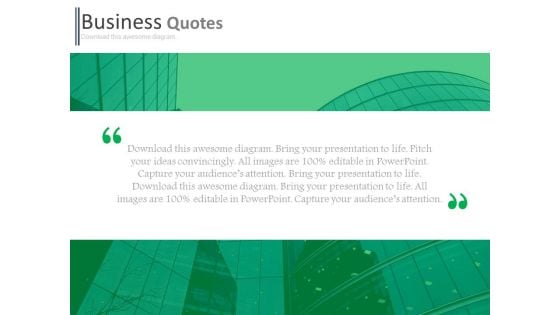 Corporate Design Slide With Business Quote Powerpoint Slides