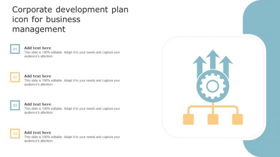 Corporate Development Plan Icon For Business Management Demonstration PDF