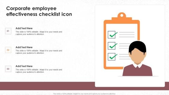 Corporate Employee Effectiveness Checklist Icon Template PDF