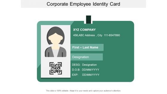 Corporate Employee Identity Card Ppt PowerPoint Presentation Ideas Samples