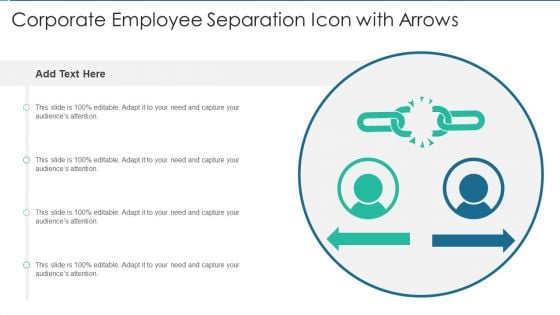 Corporate Employee Separation Icon With Arrows Template PDF