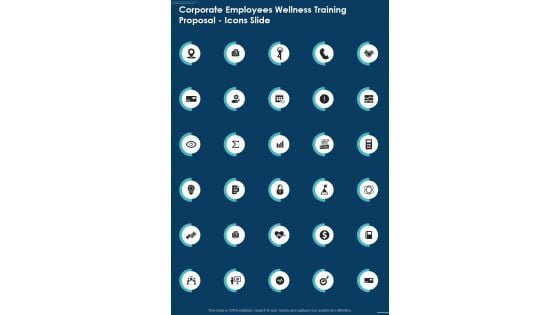 Corporate Employees Wellness Training Proposal Icons Slide One Pager Sample Example Document