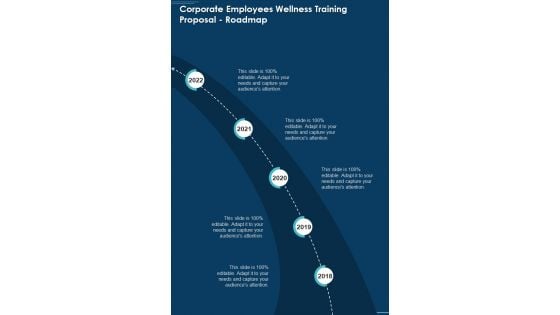 Corporate Employees Wellness Training Proposal Roadmap One Pager Sample Example Document