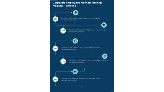 Corporate Employees Wellness Training Proposal Timeline One Pager Sample Example Document