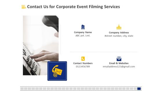 Corporate Event Filming Contact Us For Corporate Event Filming Services Demonstration PDF