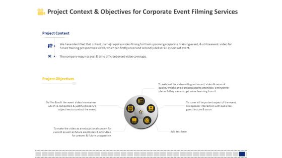 Corporate Event Filming Project Context And Objectives For Corporate Event Filming Services Professional PDF Corporate Event Filming Project Context And Objectives For Corporate Event Filming Services Professional PDF