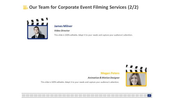 Corporate Event Filming Proposal Ppt PowerPoint Presentation Complete Deck With Slides