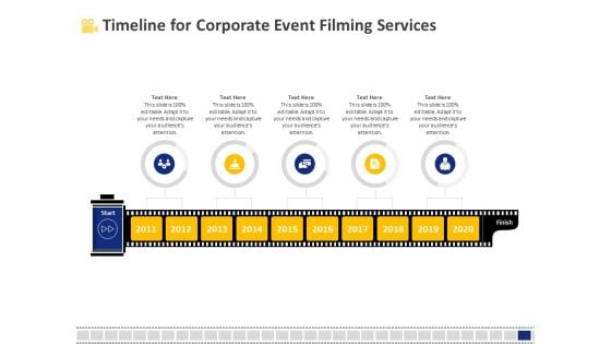 Corporate Event Filming Timeline For Corporate Event Filming Services Ppt Summary Example PDF